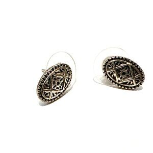 Unique Vintage Ornate Silver Earrings